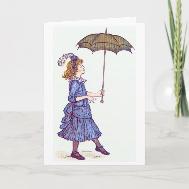 Girl with Umbrella, Greeting Card (Front)