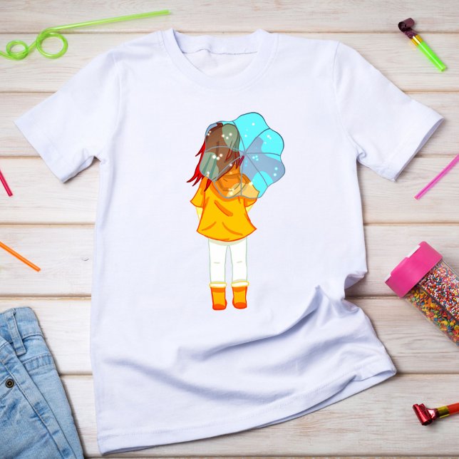 Girl with Umbrella in Wind Drawing  T-Shirt (Creator Uploaded)