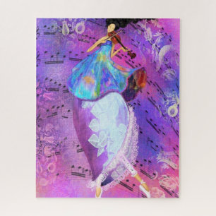 Girl with Violin - Art Drawing Fantasy Collection  Jigsaw Puzzle