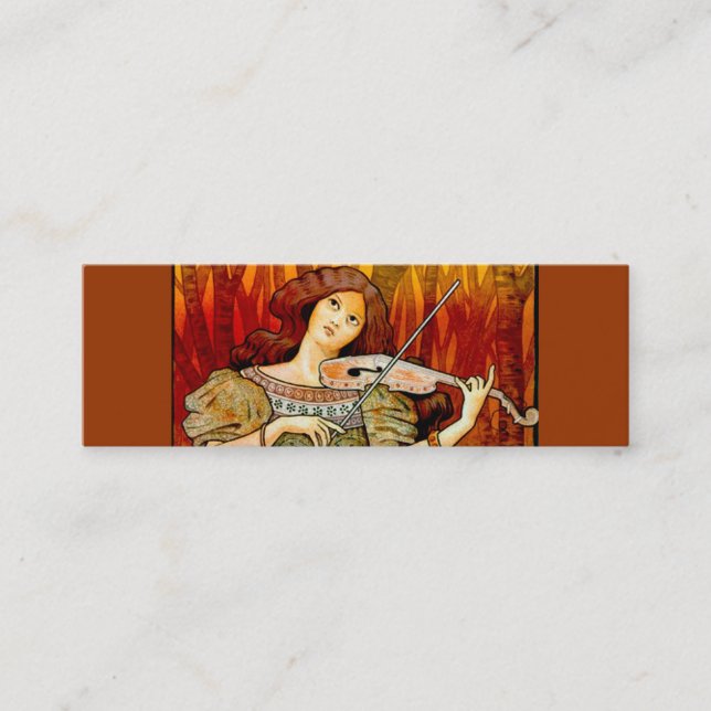 Girl With Violin Mini Business Card (Front)