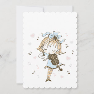 Girl with Violine Holiday Card