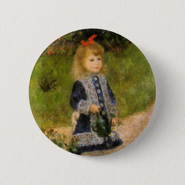 Girl with Watering Can Button (Front)
