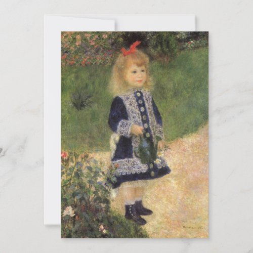 Girl with Watering Can by Renoir Birthday Party Invitation