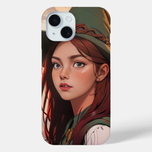Girl with witch hat Iphone case