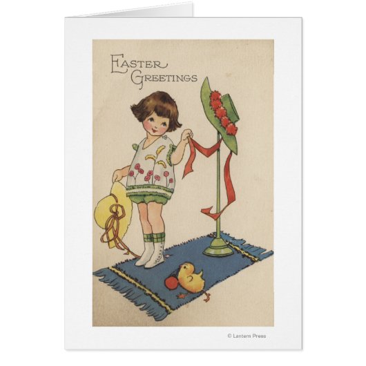 Girl with Yellow Hat and Chick Cards (Front)