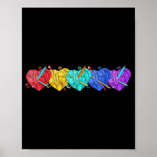 Girl Women's Yarn Crochet Knitting Funny Gift Poster