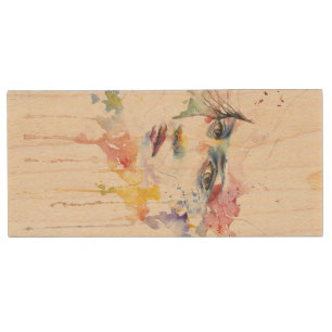 girl wood flash drive