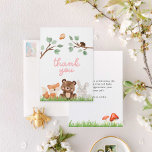 Girl Woodland Baby Shower Thank you Card<br><div class="desc">Girl Woodland Theme Baby Shower Thank you card. Most lettering is editable - click the "Customize Further" button to edit. Matching items in our store Cava Party Design.</div>