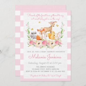 Girl Woodland Deer Baby Shower Invitation by YourMainEvent at Zazzle