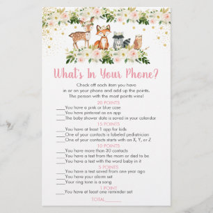 Girl Woodland Floral What's In Your Phone Game