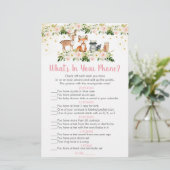 Girl Woodland Floral What's In Your Phone Game (Standing Front)