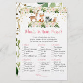 Girl Woodland Floral What's In Your Purse Game (Front/Back)