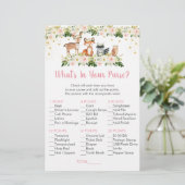 Girl Woodland Floral What's In Your Purse Game (Standing Front)