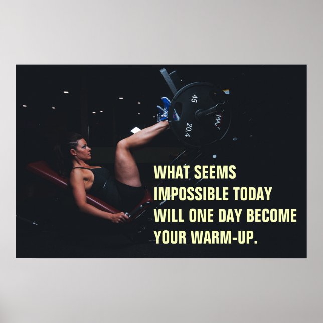 Girl Workout Motivational Gym Quote Poster (Front)