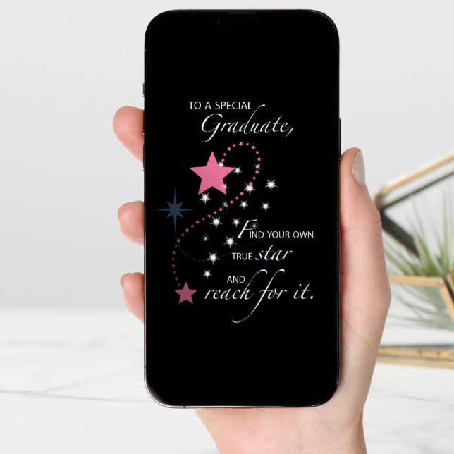 Girl, Young Woman, Graduation Star Congratulations Card (Front Digital)
