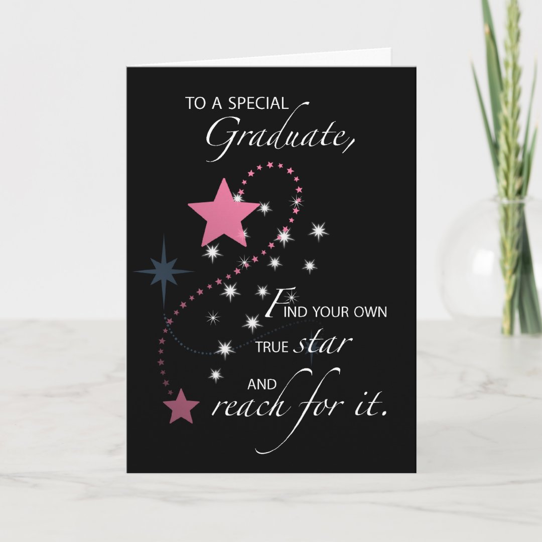 Girl, Young Woman, Graduation Star Congratulations Card | Zazzle