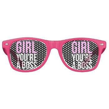 Girl You're A Boss Retro Sunglasses by parisjetaimee at Zazzle