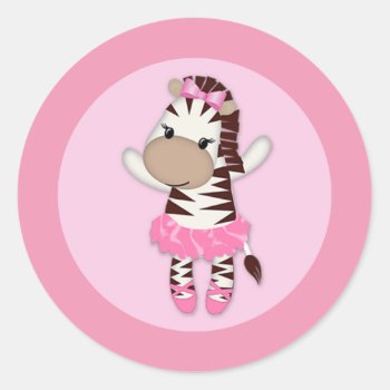Girl Zebra Tu Tu Cute Baby Shower Sticker Ttc #12 by MonkeyHutDesigns at Zazzle