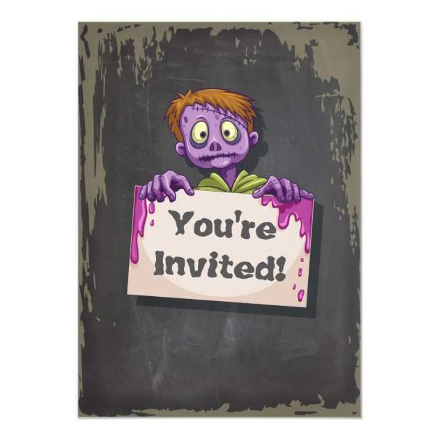 Girl Zombie Birthday Party Invitations