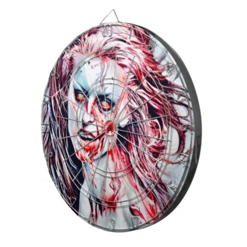 Girl zombie darts dart board