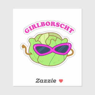 Girlborscht Fabulous Vegetable Pun Die-Cut Sticker