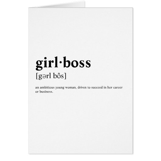 Girlboss - Dictionary meaning Cards (Front)