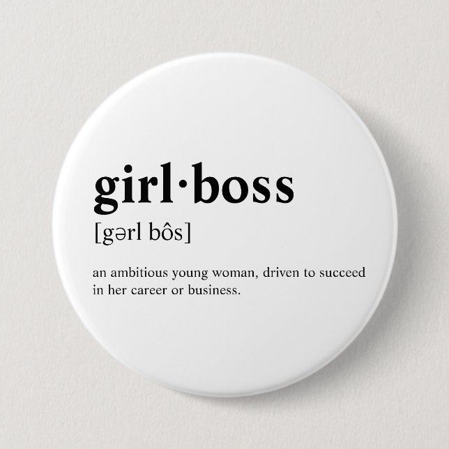Girlboss - Dictionary meaning Pinback Button (Front)