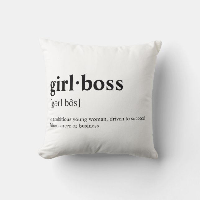 Girlboss - Dictionary meaning Throw Pillow (Front)