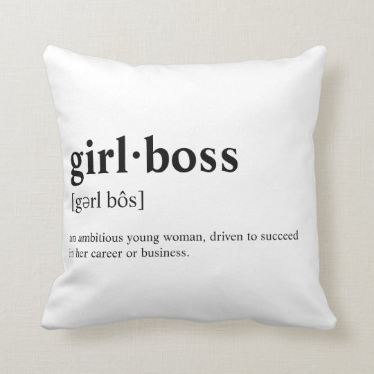 Girlboss Dictionary meaning Throw Pillow