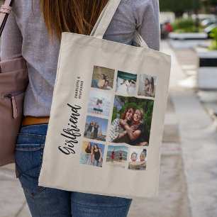 Girlfriend 9 Photo Collage Personalized Tote Bag