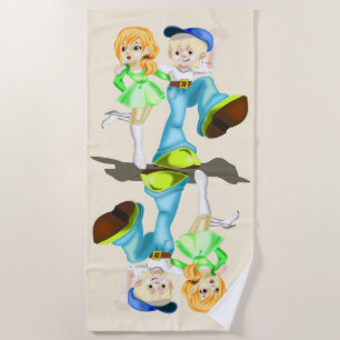 Girlfriend and Boyfriend Beach Towel Happy Couple
