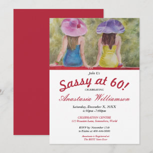 GIRLFRIEND BESTIES SASSY AT 60 PARTY INVITATION