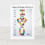 Girlfriend Birthday Card Love You Lots Jelly Tots<br><div class="desc">I have created this great birthday card image. You can put your own message inside. This image is available on other products.</div>