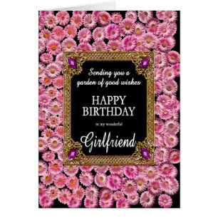 Girlfriend Birthday Pink Daisies Cards