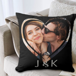 Girlfriend Boyfriend Photo Collage Dating Couple Throw Pillow