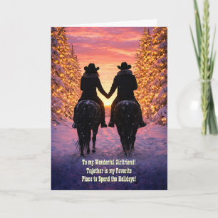 Girlfriend Christmas Romance Couple Outdoors Card