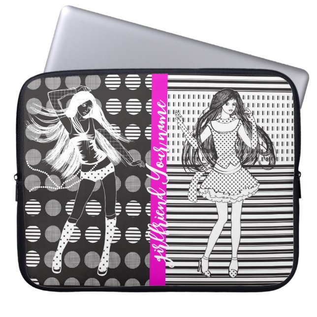 girlfriend dancer laptop sleeve (Front)