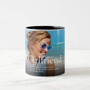 Girlfriend Definition Modern Fun Photo Two-Tone Coffee Mug