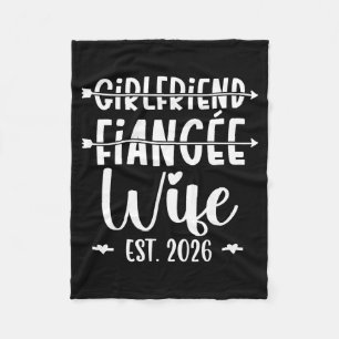 Girlfriend fiance wife 2026 married wedding fleece blanket