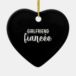 Girlfriend Fiancee Engagement Party Gift Engaged Ceramic Ornament