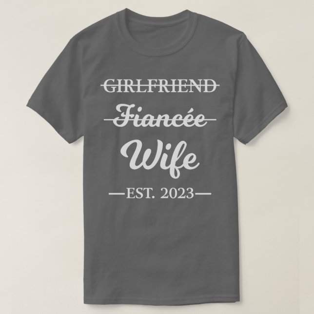 Girlfriend Fiancee Wife Married 2023 Engagement Co T-Shirt (Design Front)