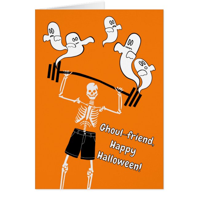 Girlfriend Funny Halloween Skeleton Lifting Spirit (Front)