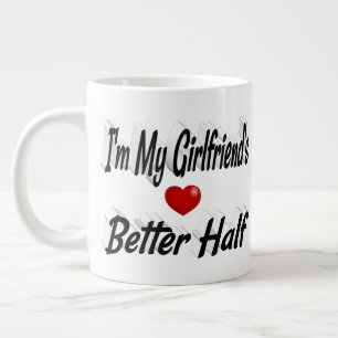 Girlfriend funny quote black text giant coffee mug