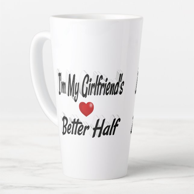 Girlfriend funny quote black text latte mug (Left Angle)