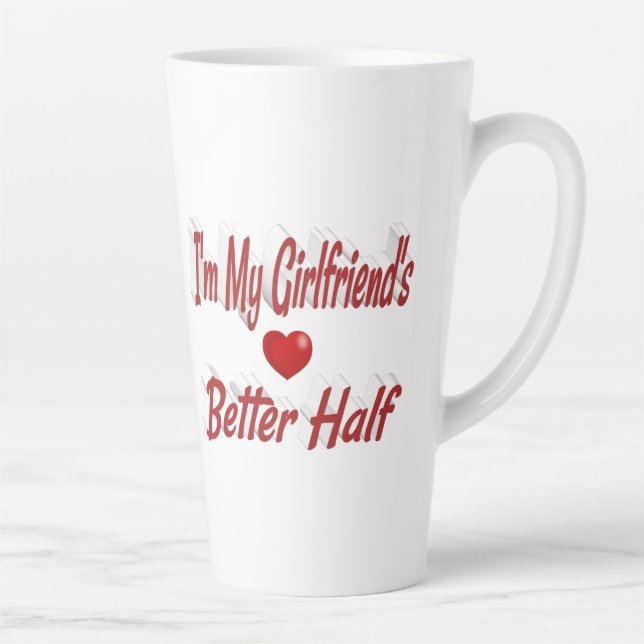 Girlfriend funny quote red text latte mug (Right)