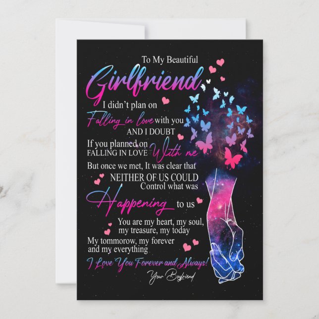 Girlfriend Gifts | Letter To My Girlfriend Holiday Card (Front)