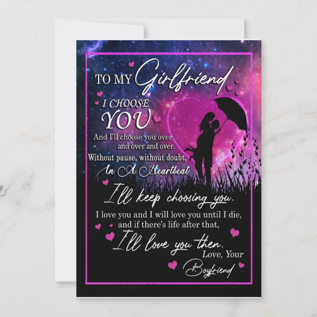 Girlfriend Gifts | Letter To My Girlfriend Invitation (Front)