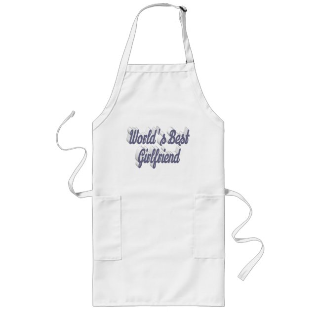 Girlfriend gray script long apron (Front)