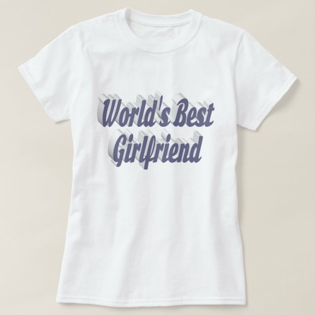 Girlfriend gray typography T-Shirt (Design Front)