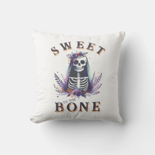Girlfriend Halloween Sweet to the Bone Throw Pillow